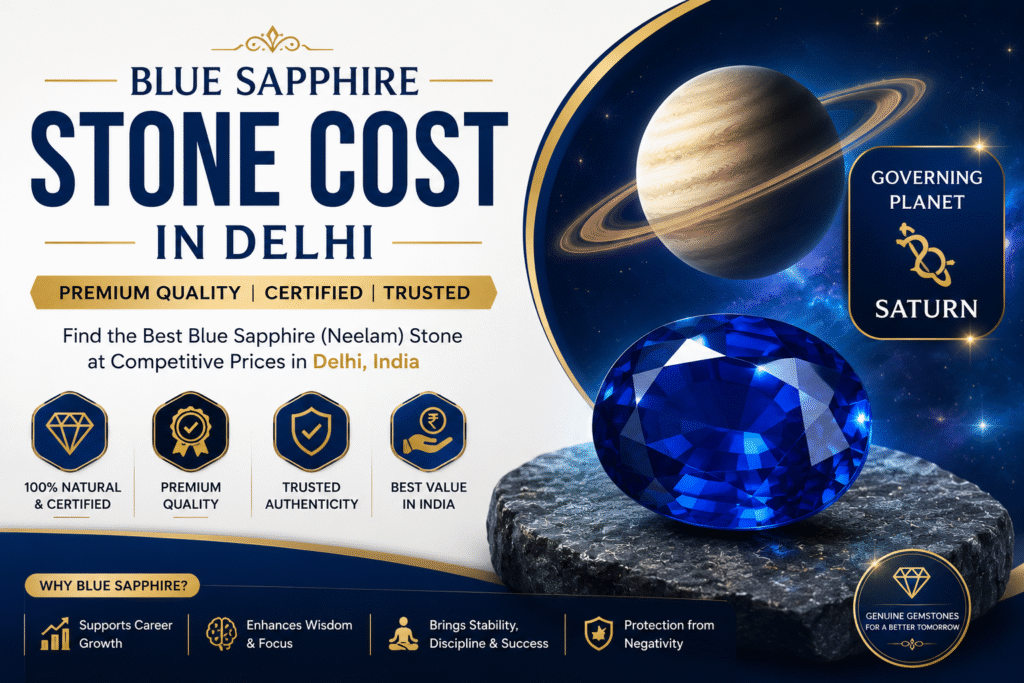 Blue Sapphire Stone Cost in Delhi - Gems Wisdom