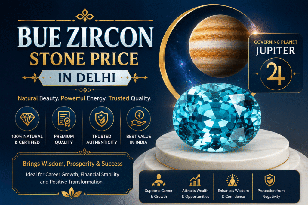 Blue Zircon Stone Price in Delhi - Gems Wisdom