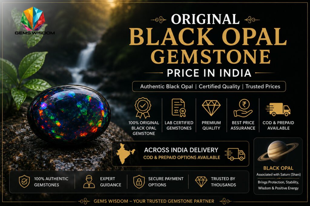 Original Black Opal Gemstone Price in India - Gems Wisdom