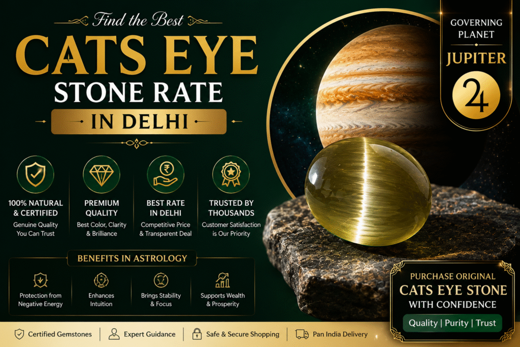 Original Cats Eye Stone Rate in Delhi - Gems Wisdom