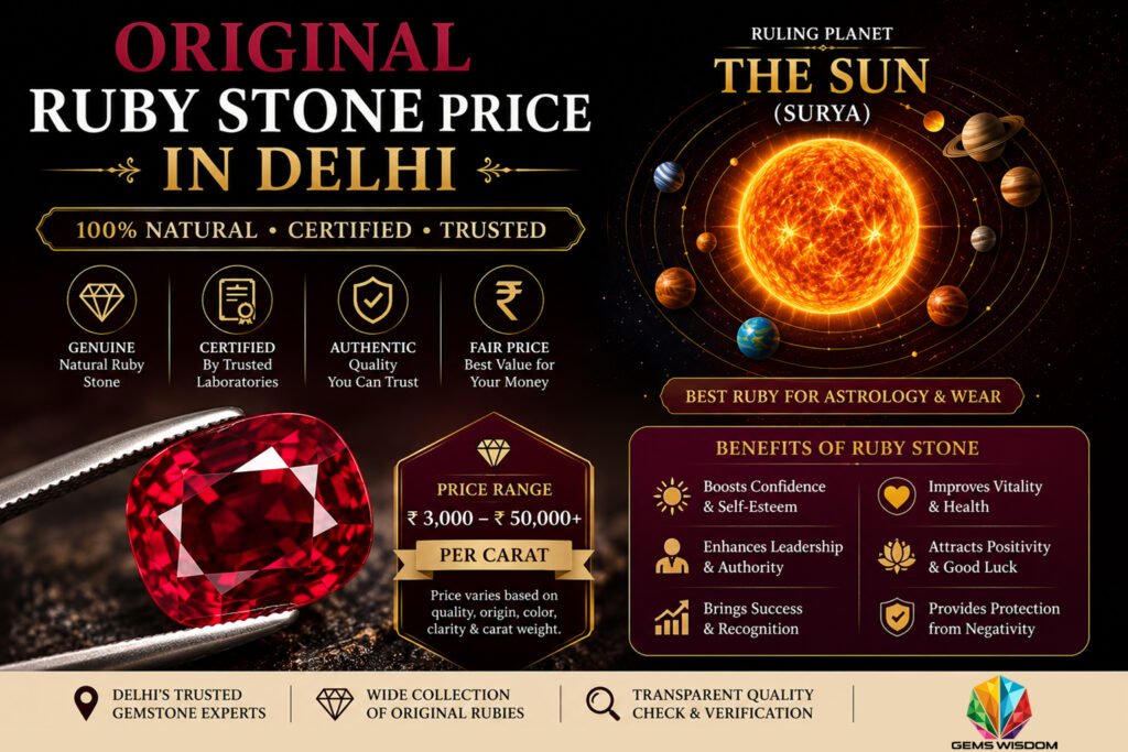 original ruby stone price in Delhi - Gems wisdom