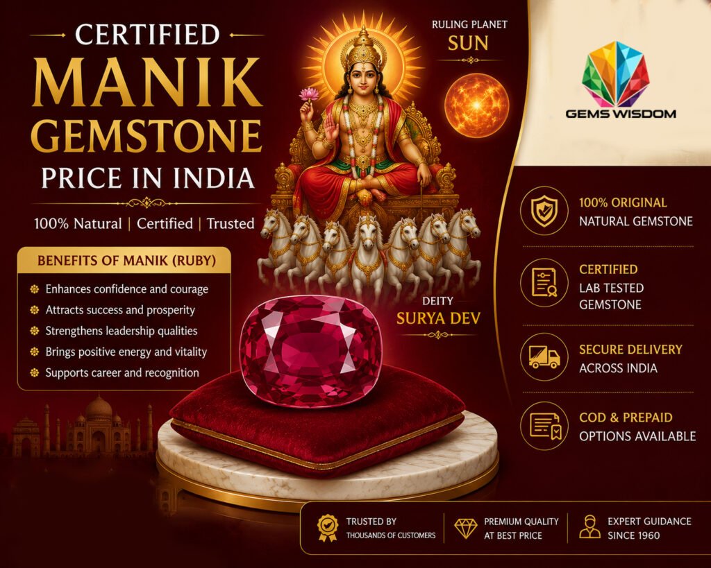 Certified Manik Gemstone Price in India - Gems Wisdom