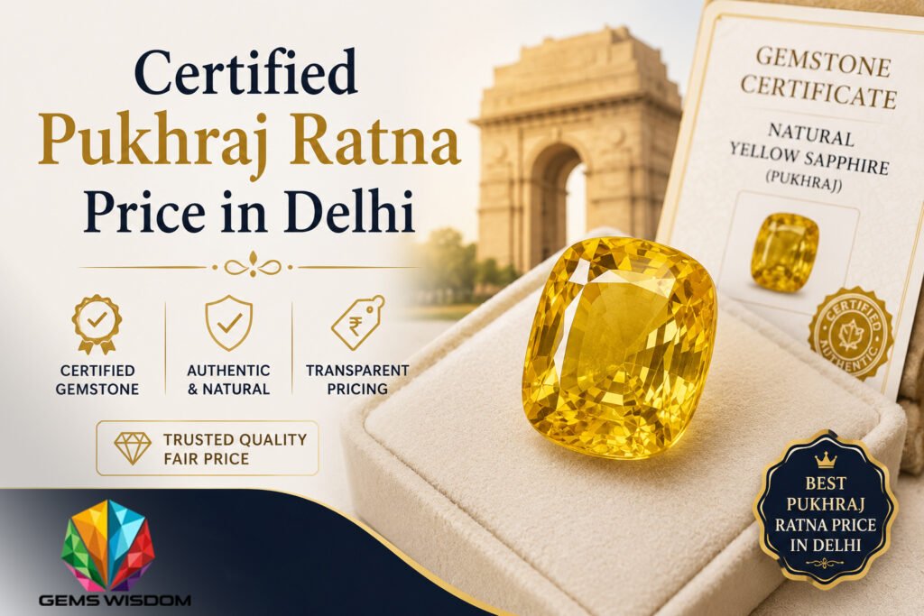 Certified Pukhraj Ratna Price in Delhi - Gems Wisdom