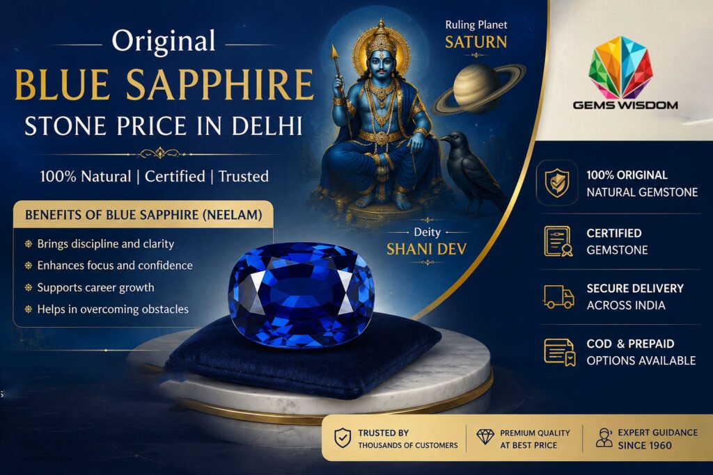 Original Blue Sapphire Stone Price in Delhi - Gems Wisdom