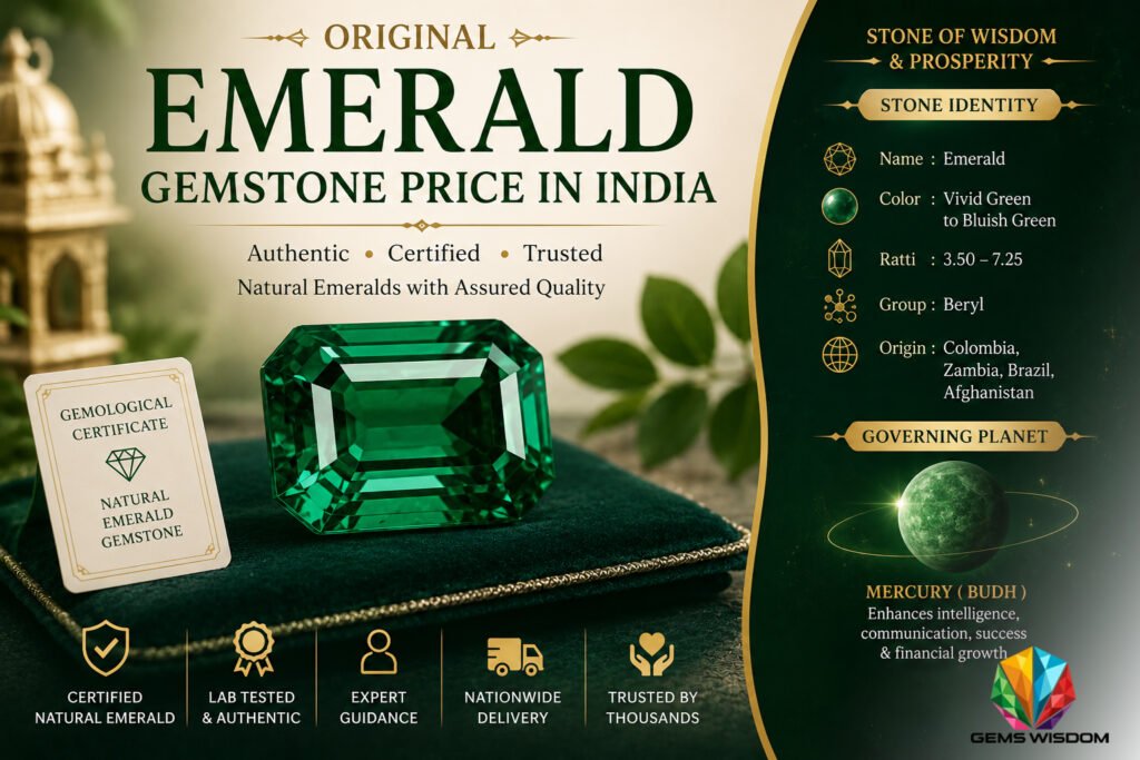 Original Emerald Gemstone Price in India - Gems Wisdom