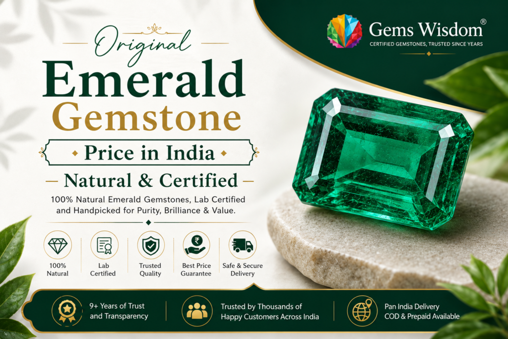 Original Emerald Gemstone Price in India – Natural & Certified -Gems Wisdom