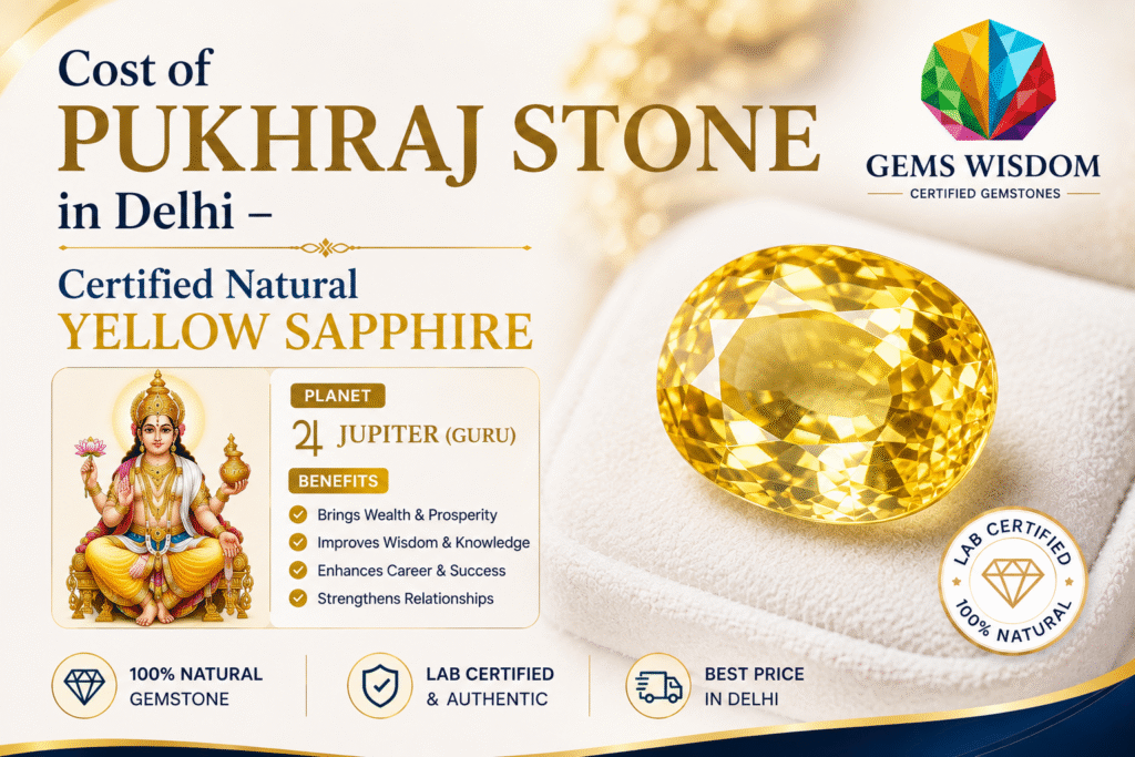 Cost of Pukhraj Stone in Delhi – Certified Natural Yellow Sapphire Stone - Gems Wisdom