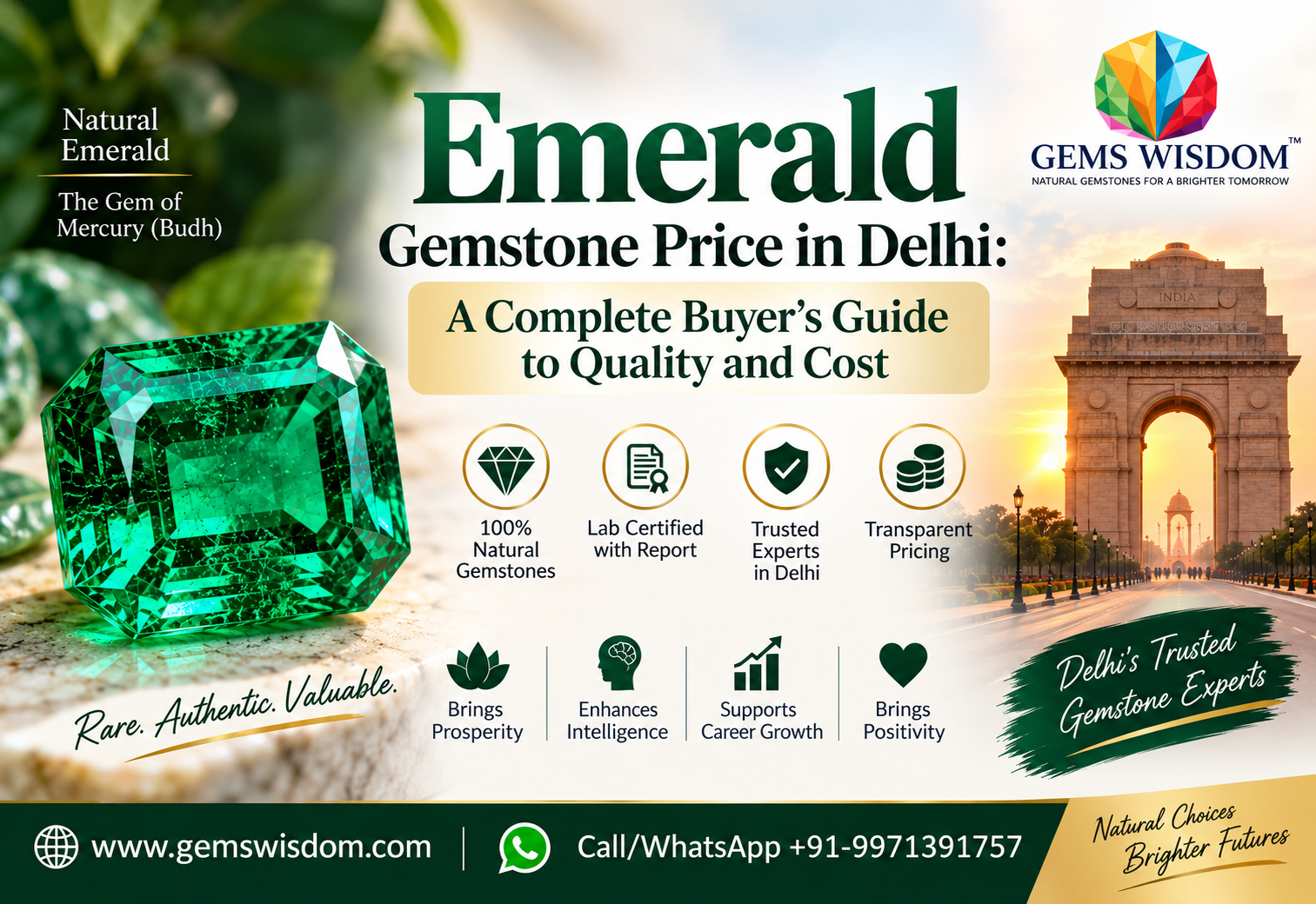 Emerald Gemstone Price in Delhi: A Complete Buyer's Guide to Quality and Cost - Gems Wisdom